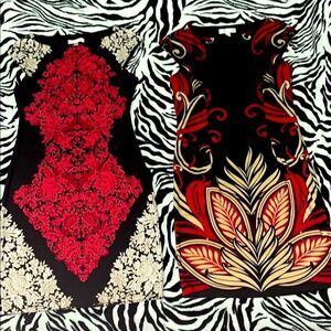 Bundle of two London times size 6 short cap sleeve floral print black dresss